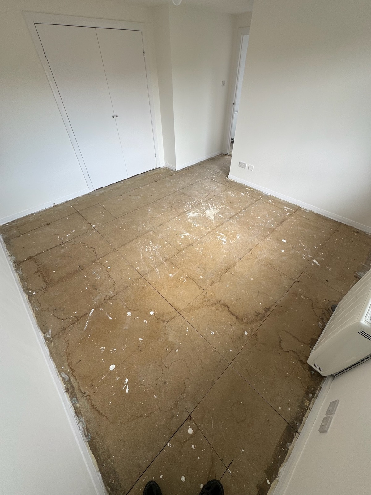 Bedroom before carpet installation