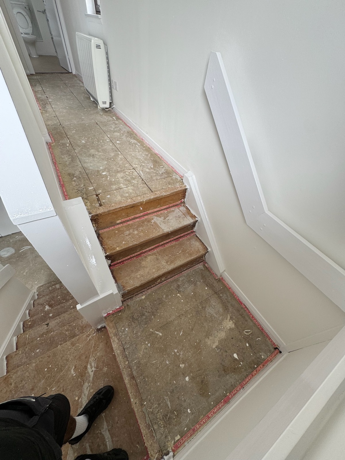 Staircase before carpet installation